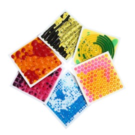 Special Supplies Textured Square Floor Liquid Tiles for Kids, Set of 6, Colorful Early Learning Sensory Activity Mats for Toddlers and Children, Anti-Slip Backing for Active Play, Dance, and Games