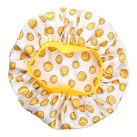 Jagowa Children's Satin Nightcap Stretch Silk Round Cap Baby Hair Guard Cap Soft Silk Broadband Color Night Hat Yellow