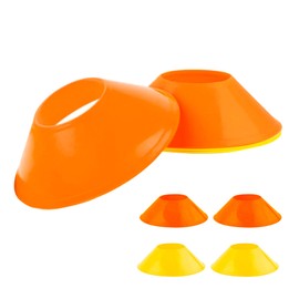 Fifizz 4 Pack Soccer Cones for Sports Training, Football, Soccer, Basketball, Coaching, Practice Equipment, 2 Yellow& 2 Orange，F001