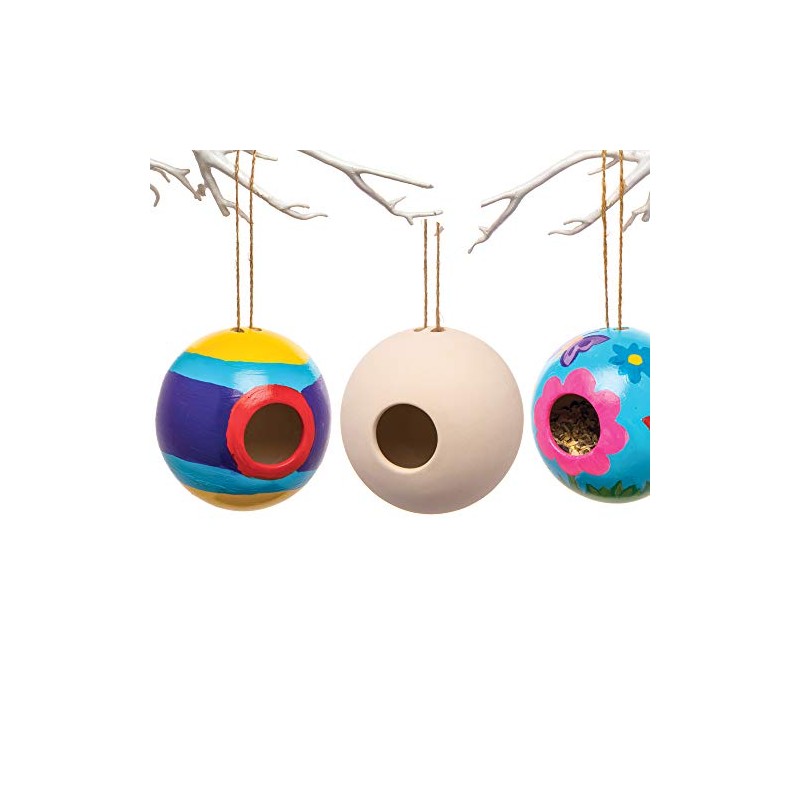 Baker Ross AW304 Ceramic Round Bird Houses (Box of 2)