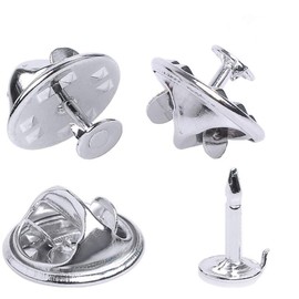 Pin Backs, 50 Pairs Butterfly Coupling with Blank Pins for DIY Jewellery Making, Silver