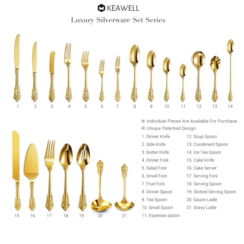 KEAWELL Luxury 20 Pieces 18/10 Stainless Steel Flatware set, Service