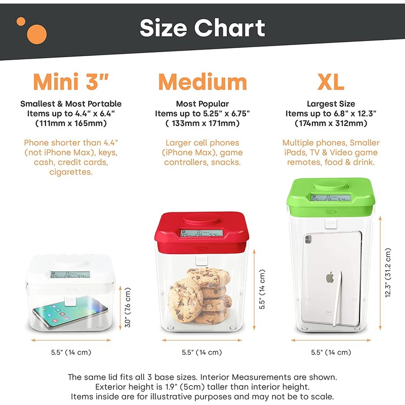 Kitchen Safe Time Lock Safe - Phone Safe Box with