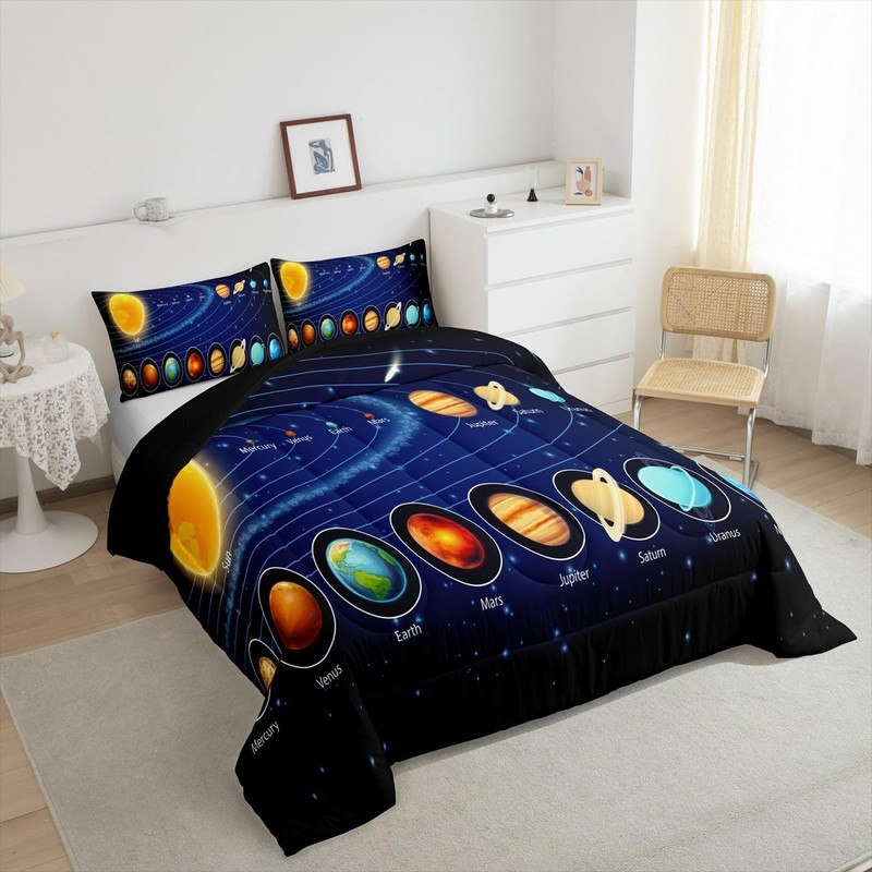 Feelyou Solar System Comforter Set for Kids Toddler Outer Space