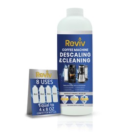REVIV Descaling Solution for Coffee Machines – 33.8 fl oz Citric Acid, Compatible with Espresso Machines, Drip Brewers, Keurig Coffee Machine, Nespresso – Removes Limescale & Enhances Flavor