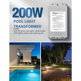 BRILLIANTOOL 100W Stainless Steel Casing Pool Light Transformer, Convert 120VAC to 12V/13V/14V AC Multi-tap, Weatherproof Transformer, Intended for Pool/Spa Lights and Landscape Lighting (100, Watts)