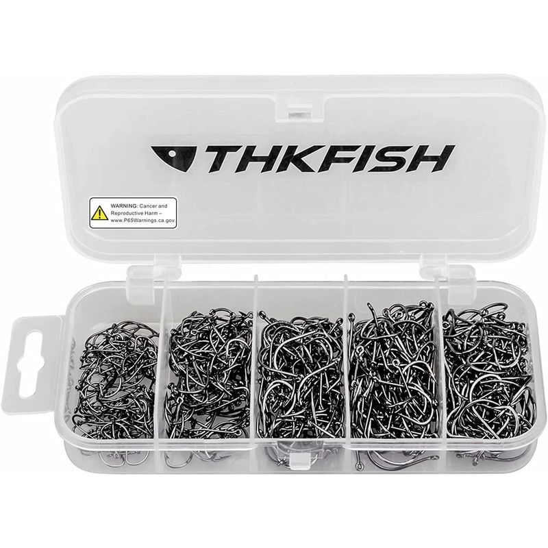 THKFISH 500pcs Fishing Hooks Split Shot Hook Drop Shot Hooks