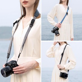 Correa para el cuello de cámara sin espejo con hebillas de liberación rápida, correa ajustable para Sony A7C II A7 IV III A7R V IV ZV1 ZV-E10 Canon EOS R100 R50 M50 M6 Nikon Z30 Z50 Z6 Z7 II y más (gris)