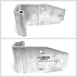 Aurora Aluminum Metallic Mill Great Dane Style 3-Hole (Dry Freight) 3-15/16"X 7-1/8" Door Hinge Semi Commercial Truck Trailer