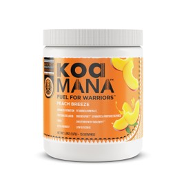 KOA MANA™ Elite Hydration Drink Mix - Protein, Collagen, Fiber, Electrolytes, Vitamins & Minerals, Piperine, Protease Enzymes, Probiotics, Prebiotic, and Tagasweet™ - 15 Servings (Peach Breeze)