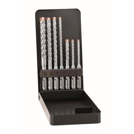 Alpen SDS-plus Force X KM 7 0080500007100 Hammer Drill Bit Set with Metal Case (7 Pieces, 4 Cutting Edges, Diameter 5.0-12.0 mm)