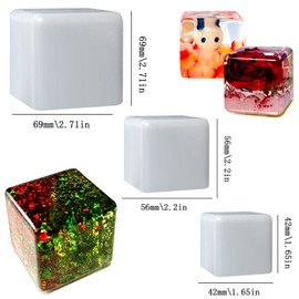 ZQYSING (3 Pack) Resin Cube Molds, Deep Square Silicone Molds for Epoxy Resin Casting DIY Art Craft Candle Soap Making