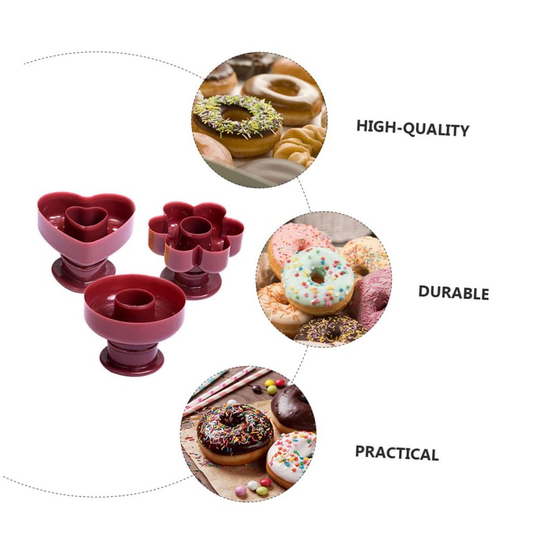 ULTECHNOVO 3Pcs Donut Mold Versatile Plastic Moulds for DIY Desserts