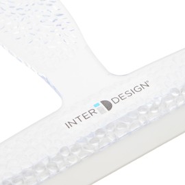 iDesign Shower Squeegee with Strong Suction Cup, Small Plastic Window Squeegee for Shower and Cleaning, Practical Shower Screen Wiper with Wide Rubber Lip, Clear