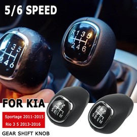 Kakulkomen 5/6 Speed Gear Stick Shift Knob Head Lever Adapter Manual Transmission Replacement for Kia Sportage 2011-2015 RIO VELOSTER (5 Speed)