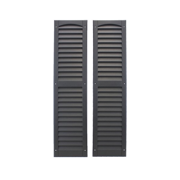 Louvered Shed Shutter or Playhouse Shutter Black 9" X 36" Sold by The Pair