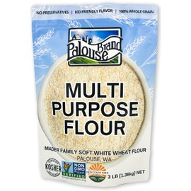 Certified Glyphosate Residue Free All Purpose Flour | 3 LBS | Whole Grain | Stone Ground | Non-GMO | 100% Non-Irradiated | Kosher | USA Grown | Field Traced | Resealable Bag