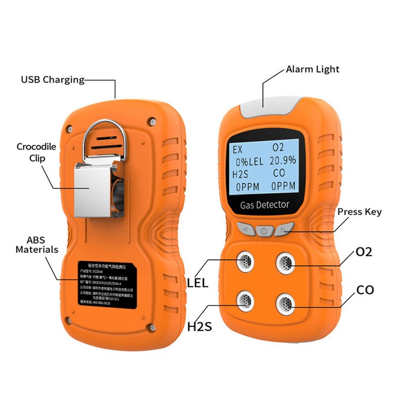 4in 1 Gas Detector CO H2S O2 EX Tester Analyzer