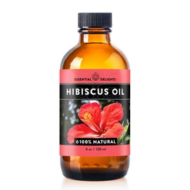 Aceite de hibisco de Aceite portador prensado en frío de primera calidad (4 oz) | para revitalizar la piel, el rostro, el cuerpo y el cabello