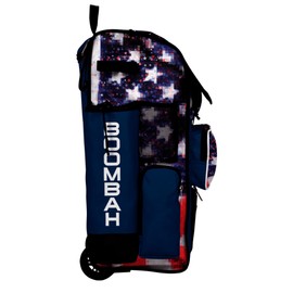 Boombah Rolling Superpack Baseball/Softball Gear Bag - 23-1/2" x 13-1/2" x 9-1/2" - Telescopic Handle - Holds 4 Bats - Wheeled Version - USA Pixelpop Navy/Red/White