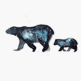 Ursa Major and Ursa Minor Sticker Bumper Sticker Vinyl Decal 5"