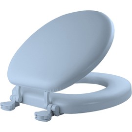 Mayfair 13EC 034 Soft Cushioned Toilet Seat, 1 Pack Round, Sky Blue