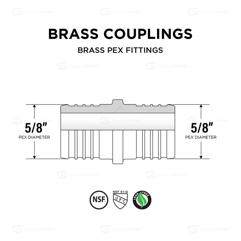 Supply Giant FQDQ0058-OM x PEX Straight Coupling Barb Pipe Fitting,