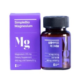 Simple Bio Magnesium 60 tablets, 3 bottles / 심플바이오 마그네슘 60정 3병