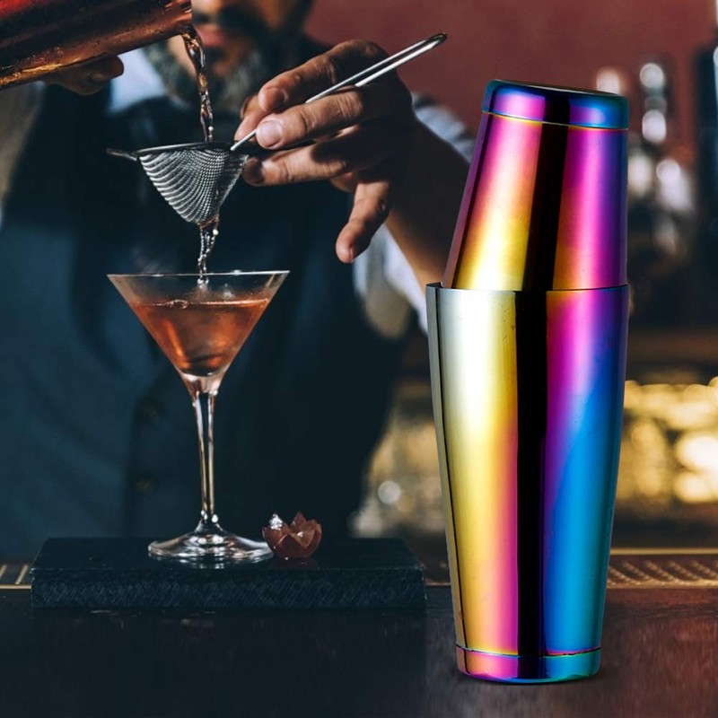 Naroote Cocktail Shaker, Stylish Colourful Stainless Steel Boston Cocktail Shaker