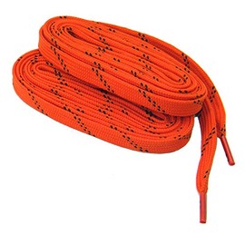 GREATLACES 2 Pair Pack - extremeMAX(tm) HOCKEY SKATE style Heavy Duty Boot Laces Shoelaces (60 Inch 152 cm, Pumpkin Orange w/Black)