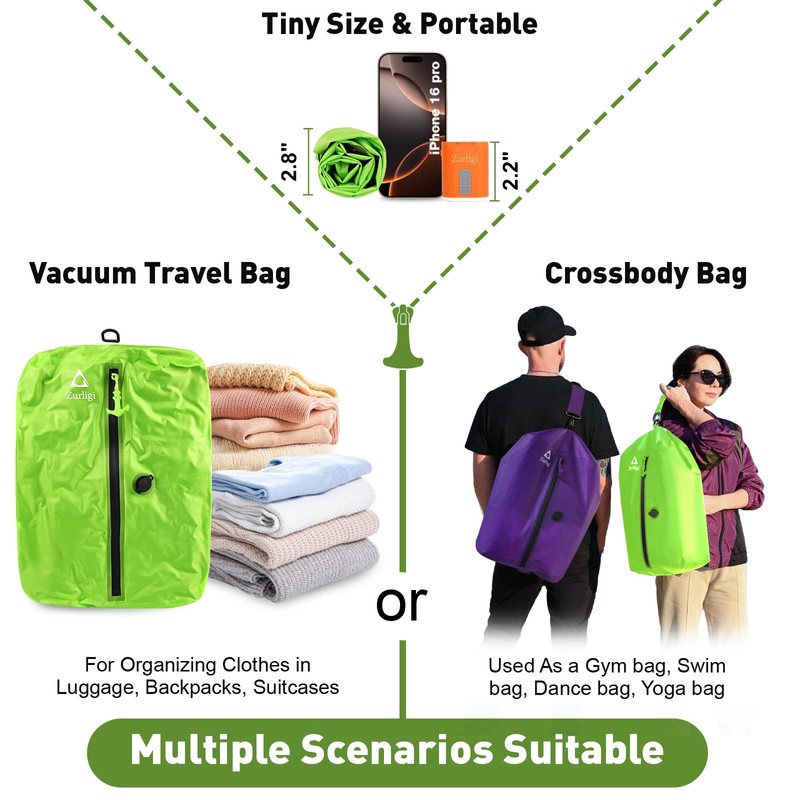Zurligi Vacuum Bags for Travel with Pump, Vacuum Compression Bag