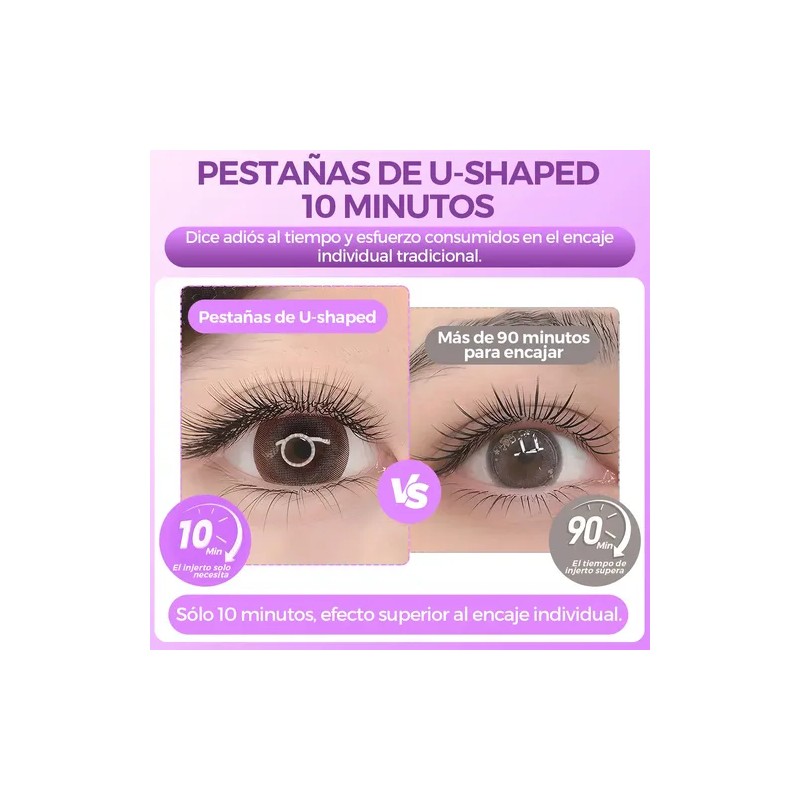 Itntfn U-shaped Blister Extensión De Pestañas Pre Armadas Volumen 0.07