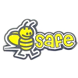 PinMart's Bumblebee Safe Safety Enamel Lapel Pin 1 Piece