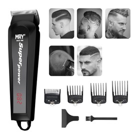 MRY Cordless Hair Clippers Rechargeable LCD Display Professional Guide Combs Hair Clippers for Men Women Barbers Hair Cutting Kit