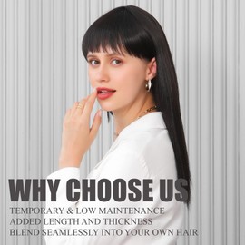 4PCS Clip in Hair Extensions Straight for Women Black Brown 18Inch Long Hair Extensions Clip ins Synthetic Hair Pieces Hair with Clips, Gifts for Women