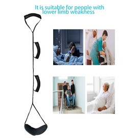 Healthman Leg Lifter Strap Multi-Loop Style - with Hand Grips & Soft Foot Pad for Adult, Senior, Elderly, Handicap, Disability & Pediatrics - Mobility Aid (Hard Hand Grip)