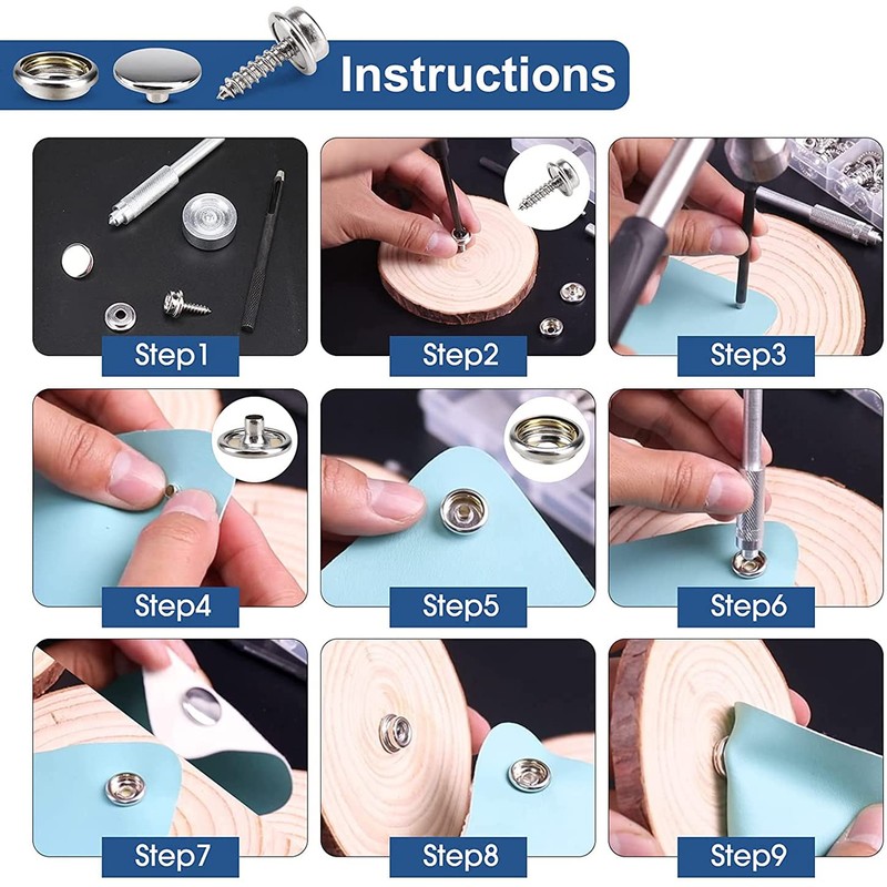 350PCS Canvas Snap Kit, BetterJonny Stainless Steel Screws Snaps Marine