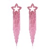 EVER FAITH Tassel Earrings Rhinestone Star Sparkling Crystal Fringe Drop