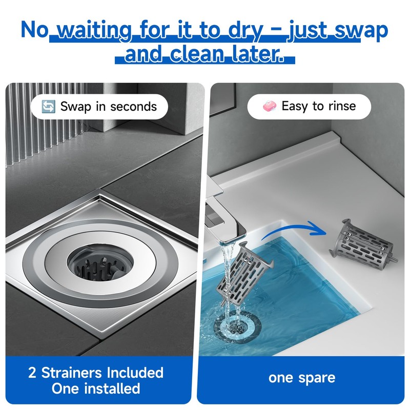 1.25"-2.6" Shower Drain Hair Catcher, Magnetic Floor Drain Stopper(1 Pack)