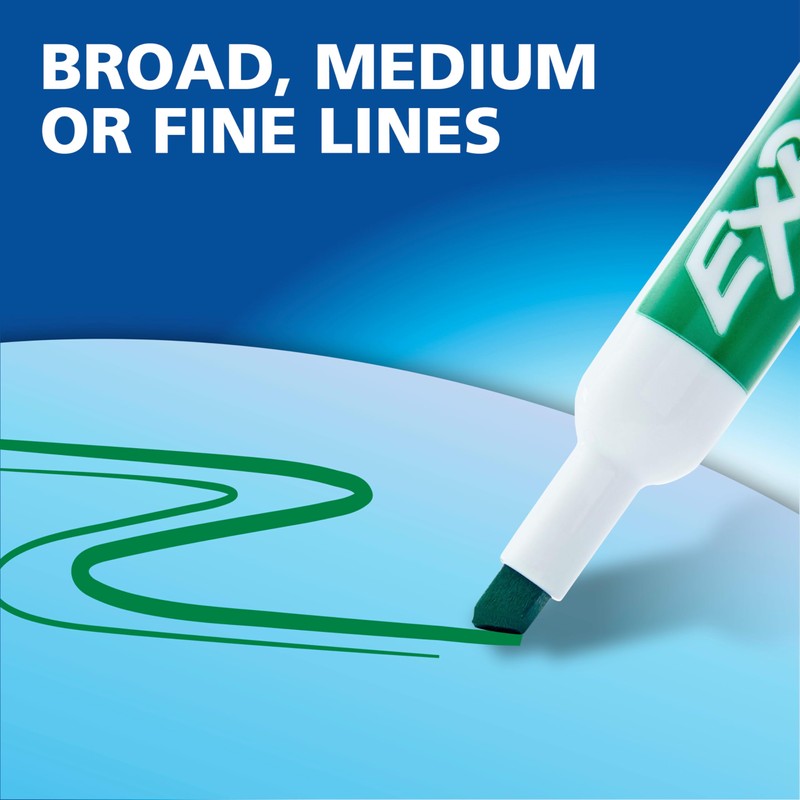 EXPO Low Odor Dry Erase Markers Chisel Tip Blue 12