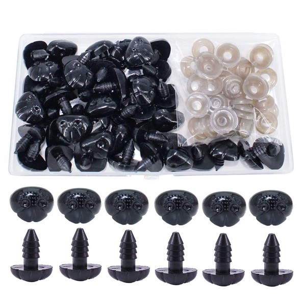 ARTCXC 1Box(50Pcs) 15 * 20mm Solid Black Plastic DIY Dog