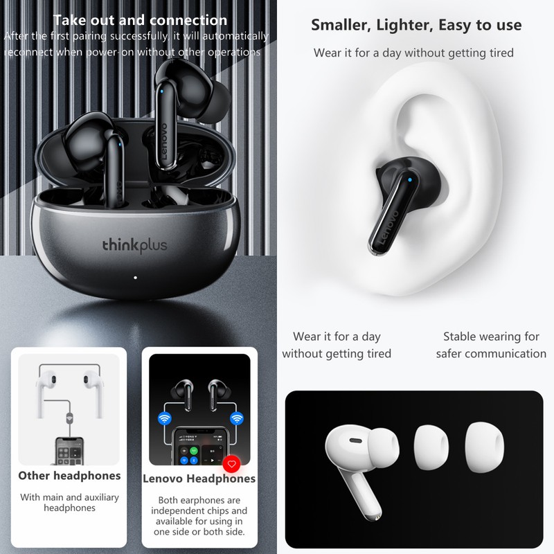 Thinkplus BT Earphones XT88 Wireless Earphones BT5.3 Noise Canceling HIFI