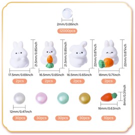 GLOBLELAND 12138 Stück Ostervasenfüller Gemischte Farben Vasenfüller Schwimmender Acryl Kaninchen Karotten Ostervasen Dekoration Für Hochzeits Requisiten Dekor Fotografie Requisiten