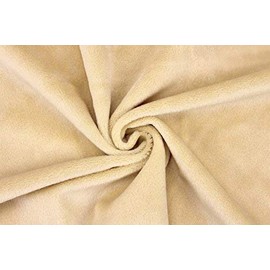 kullaloo Microfibre Plush Fabric Shorty Sold by the Metre in Many Colours - 1.5 mm Pile Length, EN71-3 & EN 71-9 Certified (Beige)