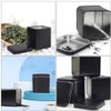 Square Black Metal Tins Empty Cube Steel Box Storage Container