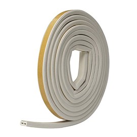 Frost King EPDM Rubber Self-Stick Weatherseal Tape, D-Section, 9/16" W, 5/16" T, 10 ft L, White