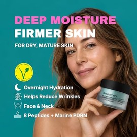 DEEPERCENT Crema de noche coreana para piel seca y madura, hidratante antienvejecimiento para cara y cuello para reparación de barreras e hidratación 