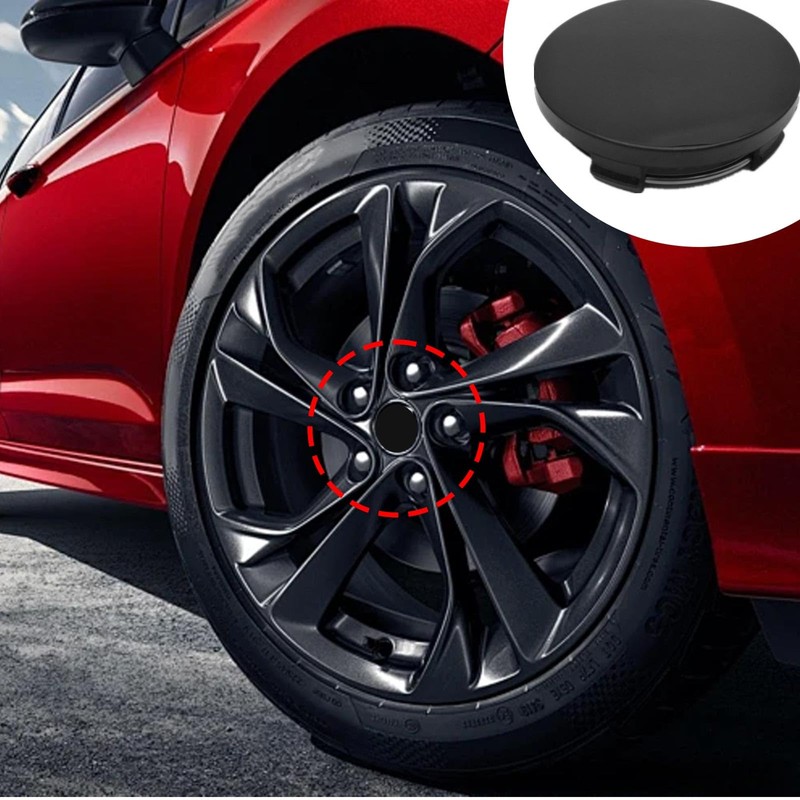 0XBIT Hub Caps, 60 mm, Pack of 4 Black Wheel
