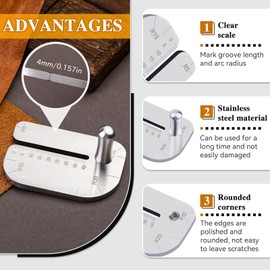 TLKKUE Leather Stitching Punch Aid Plate, Stainless Leather Punch Plate with Sewing Stork Scissor and Thimbles, Leather Punch Aid Plate for Pulling Out Diamond Rimmed Chisels or Nail Irons