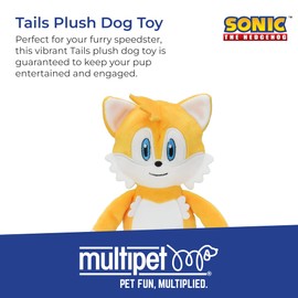 Multipet Sonic Tails Plush Dog Toy, 9-inch
